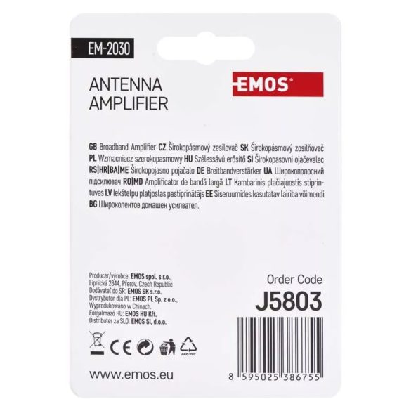 EMOS Antenna előerősítő 30dB VHF/UHF J5803
