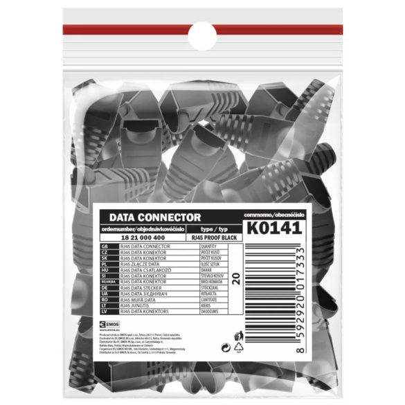 EMOS RJ45 CSATLAKOZÓ VÉDŐKUPAK FEKETE K0141