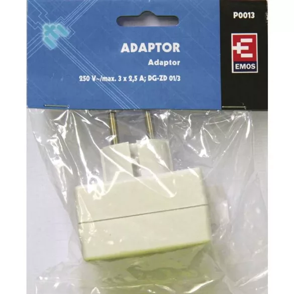 EMOS ELOSZTÓ 3x aljzat,szögletes,fehér P0013