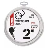 EMOS Hosszabbító 1 aljzat 2m fehér SCHUKO P0122