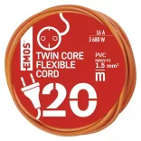 Hosszabbító 20 m / 1 aljzat / narancssárga / PVC / 230 V / 1,5 mm2 P01320R