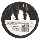 EMOS HOSSZABÍTÓ GUMI 10M 3x2,5mm FEKETE P01810R