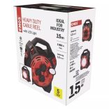 EMOS Gumi Kábeldob LED-es világítással 4 aljzat, 15m, 1,5 mm2, P08215