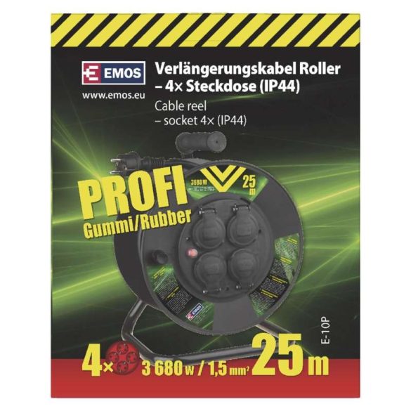 EMOS KÁBELDOB GUMI 4 ALJZAT 25M IP44 3x1,5mm P08225