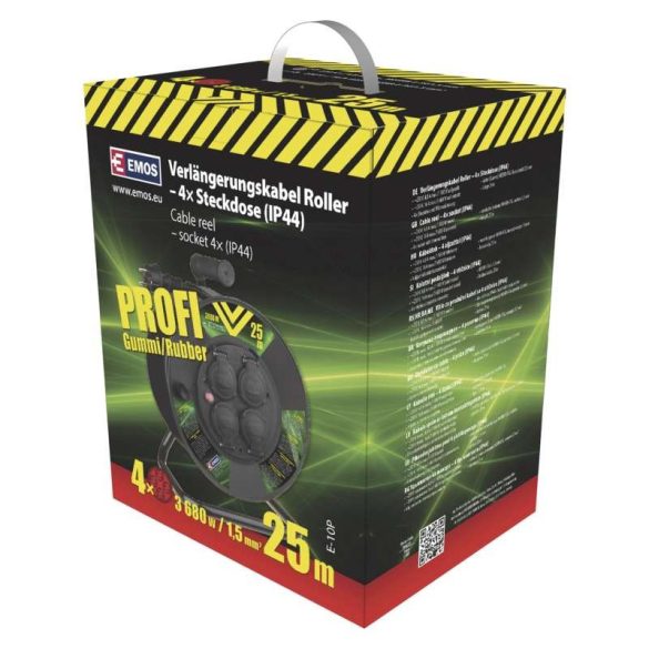 EMOS KÁBELDOB GUMI 4 ALJZAT 25M IP44 3x1,5mm P08225