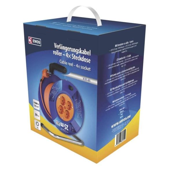 EMOS KÁBELDOB 4 ALJZAT 25M  3x1,5mm P09225