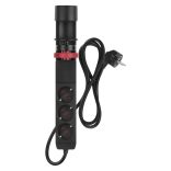 EMOS elosztó 3 aljzat 1,5m kapcsoló/asztalra szerelhető/USB/fekete/PVC P1321PD