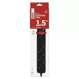 EMOS elosztó 3 aljzat 1,5m kapcsoló/asztalra szerelhető/USB/fekete/PVC P1321PD