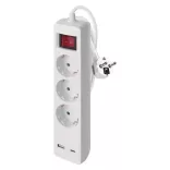 HOSSZABBÍTÓ ELOSZTÓ 3 ALJ 2M KAP. 1.5MM+1×USB-A,1×USB-C P1522CU