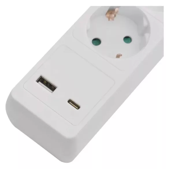 HOSSZABBÍTÓ ELOSZTÓ 3 ALJ 2M KAP. 1.5MM+1×USB-A,1×USB-C P1522CU
