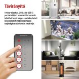 GoSmart hosszabbító 2m/4 aljzat kapcsolóval/USB/ fehér-fekete/ PVC 1,5mm