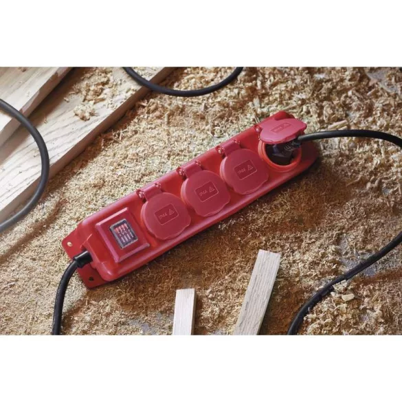 EMOS ELOSZTÓ (HOSSZABBÍTÓ) 4 ALJZAT 5m 1,5mm IP44 piros P14251