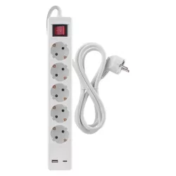 HOSSZABBÍTÓ ELOSZTÓ 5ALJ 3M KAP. 1.5MM+1×USB-A,1×USB-C P1523CU