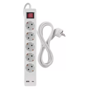 HOSSZABBÍTÓ ELOSZTÓ 5ALJ 3M KAP. 1.5MM+1×USB-A,1×USB-C P1523CU