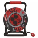 EMOS Fém Kábeldob Gumi 4 aljzat, 25m, 1,5 mm2, SCHUKO P19222