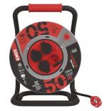 EMOS Fém Kábeldob Gumi 4 aljzat, 50m, 1,5 mm2, P19223