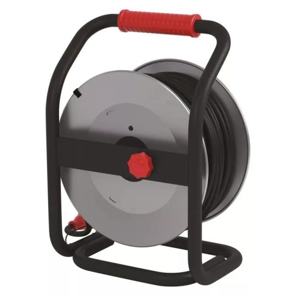 EMOS Fém Kábeldob Gumi 4 aljzat, 40m, 3680W, 2,5 mm2, P19224