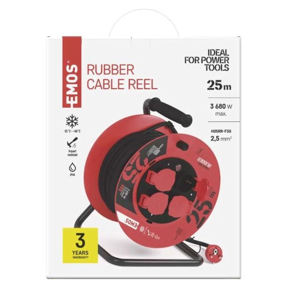 EMOS KÁBELDOB GUMI 4 ALJZAT 25M 3x2,5mm  P19625