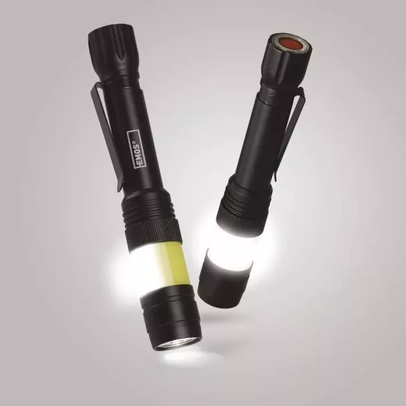 EMOS COB LED fém zseblámpa, 2xAAA, 180lm, IP44 P3112