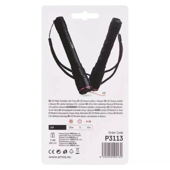 EMOS LED elemlámpa fókuszálható 120lm P3113