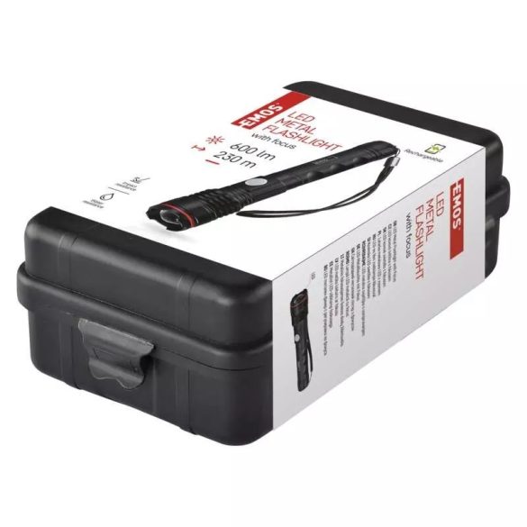 EMOS LED tölthető fém zseblámpa, 600 lm P3116