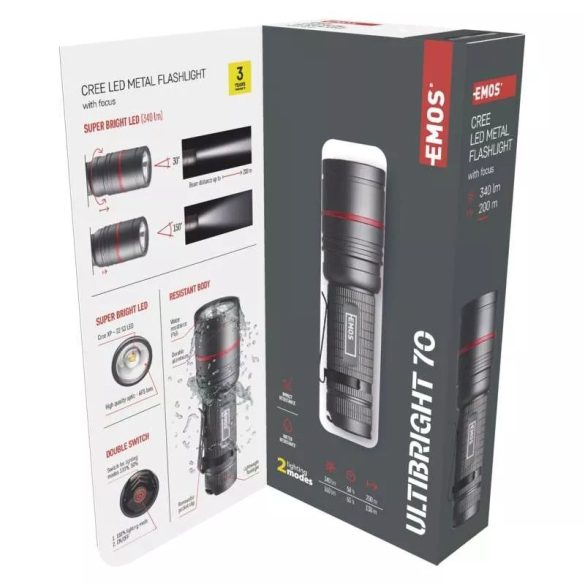 EMOS Fém CREE LED zseblámpa Ultibright 70, 340lm P3170