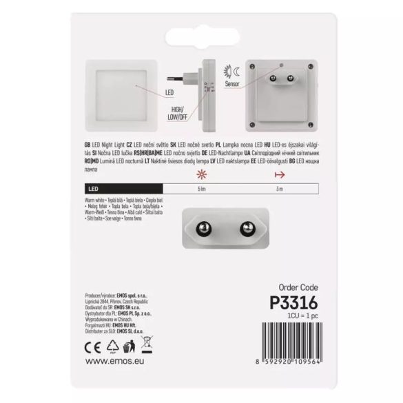 EMOS LED éjjeli fény fotoszenzorral P3316
