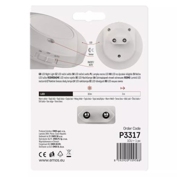 EMOS LED éjjeli fény fotoszenzorral P3317