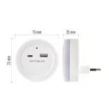 ÉJSZAKAI VILÁGÍTÁS  WW 230V / 0,3W; USB C+A