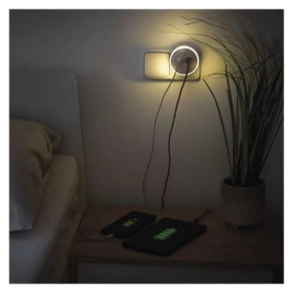 ÉJSZAKAI VILÁGÍTÁS  WW 230V / 0,3W; USB C+A