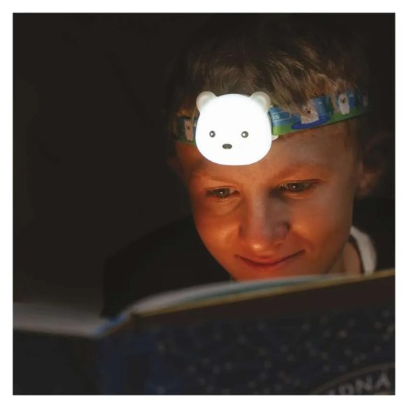 EMOS LED gyerek fejlámpa MEDVE, tölthető, 80 lm. Li-Pol 500 mAh P3543