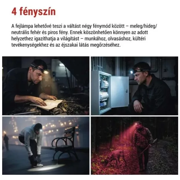 EMOS LED Fejlámpa tölthető P3546, 550 lm, 110 m, Li-Pol 1000 mAh / 3× AAA