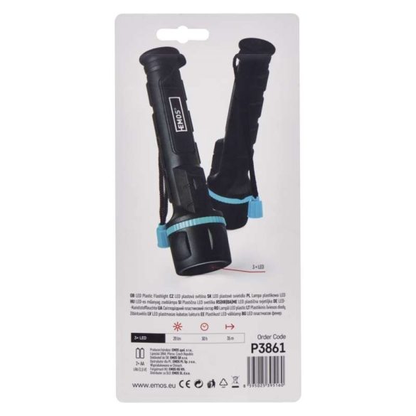 Emos 3 ledes gumis elemlámpa 2xAA P3861