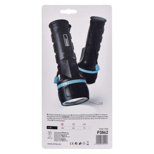 Emos 3 ledes gumis elemlámpa 2D P3862