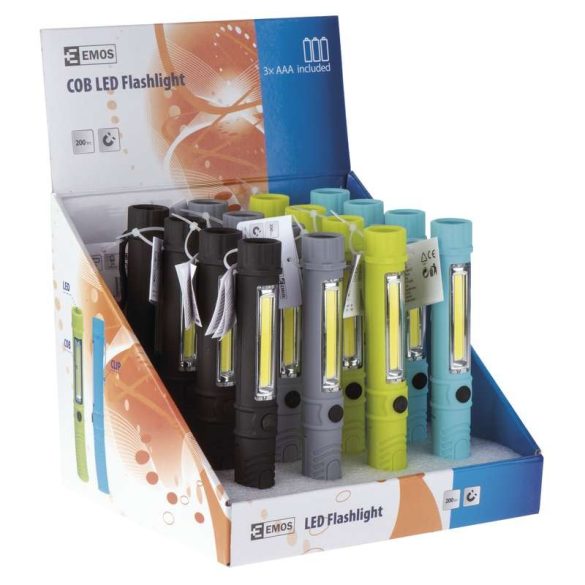 EMOS LED LÁMPA 3W COB LED + 1 LED 3x AAA P3897