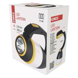   EMOS P4008 LED-es multifunkciós kempinglámpa, 215 lm, 3×AA