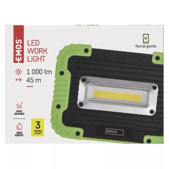 EMOS akkumulátoros LED lámpa 10 W COB LED,P4533