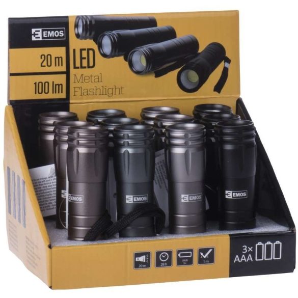 EMOS P4705 LED ZSEBLÁMPA 3W 100lm COB 3x AAA