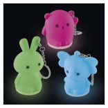 LED SZILIKON KULCSTARTÓ - elefánt, nyuszi, maci figurákkal