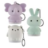 LED SZILIKON KULCSTARTÓ - elefánt, nyuszi, maci figurákkal