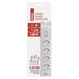 EMOS Túlfeszültség védő 4aljzat 2m 900J SCHUKO P54212