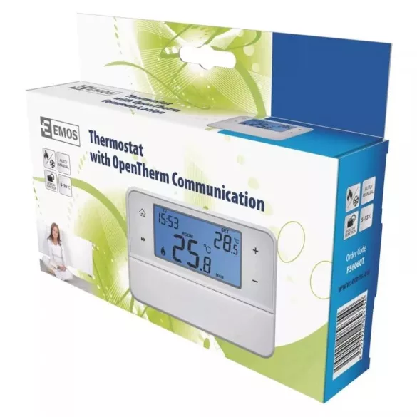 EMOS programozható vezetékes OpenTherm szobatermosztát P5606OT