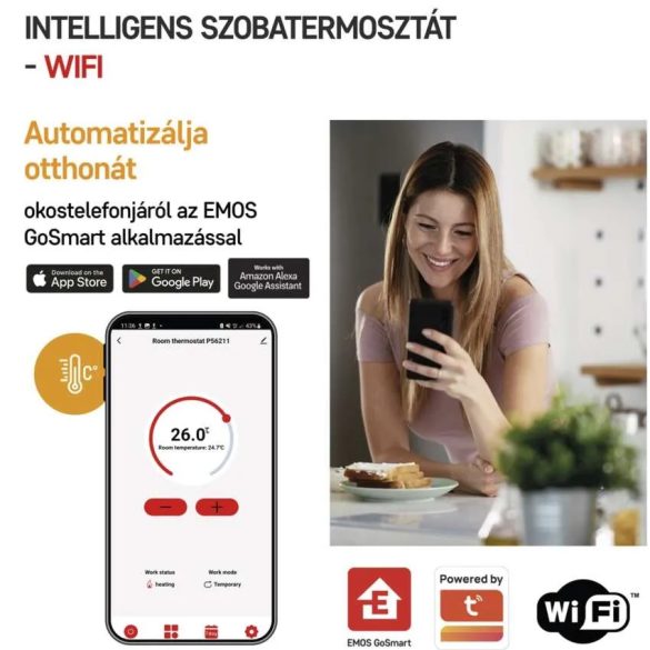 EMOS GOSMART VEZETÉK NÉLKÜLI WIFI TERMOSZTÁT P56211