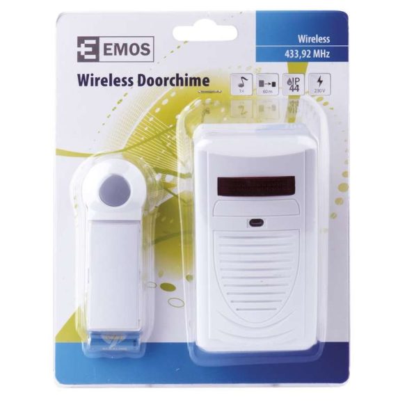 EMOS vezeték nélküli csengő 6898-80 fehér,230V/12V P5705