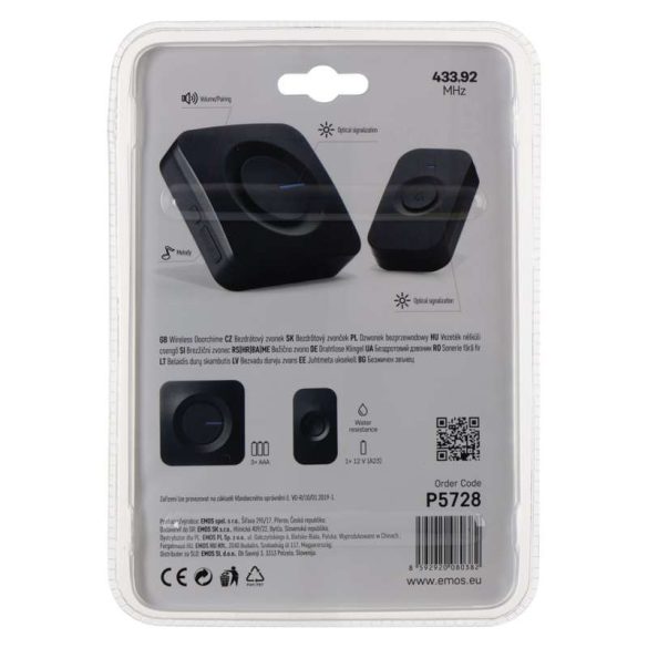 EMOS VEZETÉK NÉLKÜLI CSENGŐ P5728
