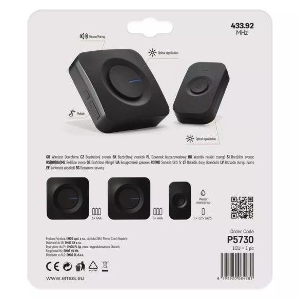 EMOS Vezeték nélküli csengő P5730