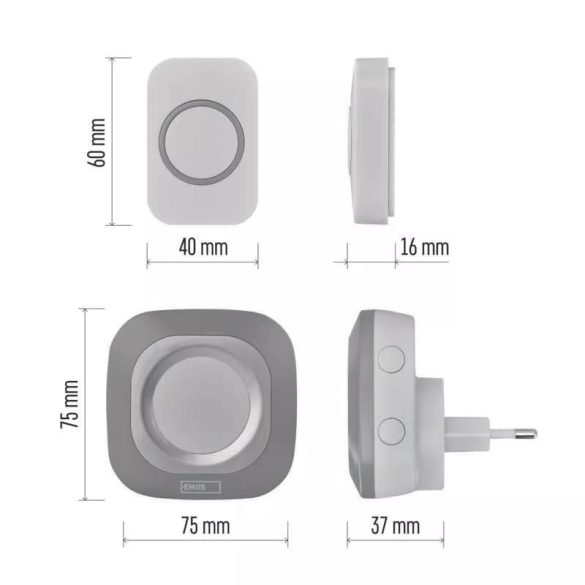 EMOS Vezeték nélküli csengő P5733S