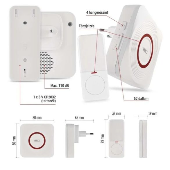 GOSMART VEZ. NÉLKÜLI CSENGŐ AC P5735WS