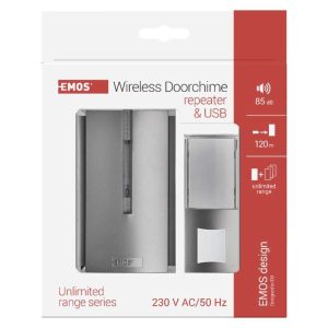 EMOS VEZETÉK NÉLKÜLI CSENGŐ jelhosszabbító funkcióval és USB kimenettel