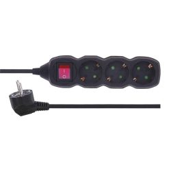   EMOS ELOSZTÓ (HOSSZABBÍTÓ) 3 ALJZAT 1,5m KAPCSOLHATÓ fekete PC1321